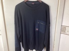 Paul & Shark Yachting Men's Jumper Black Crew Neck Xxl Front Zip Pocket Great Co