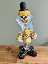 Murano Style Clown Figurine Glass Decorative Ornament 23cm