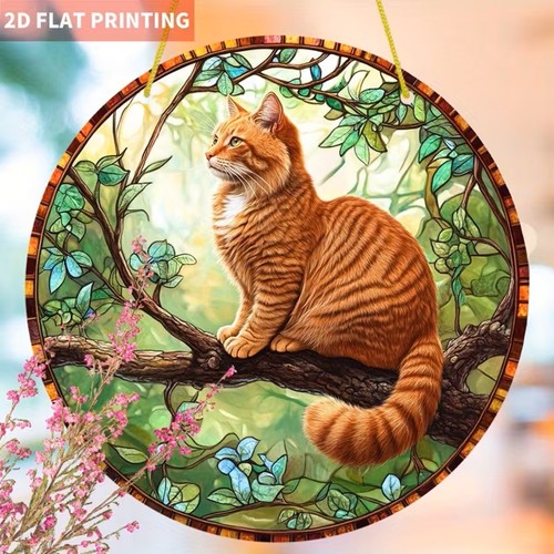 Ginger cat suncatcher - cat,