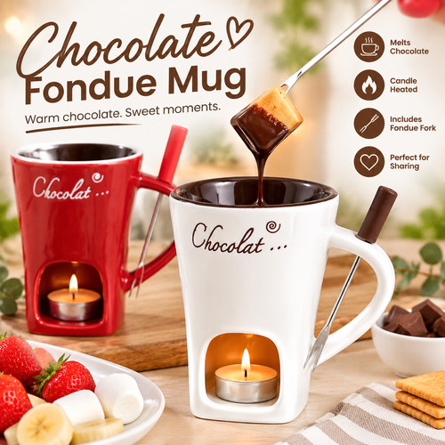 Chocolate fondue mug melting - chocolate,
