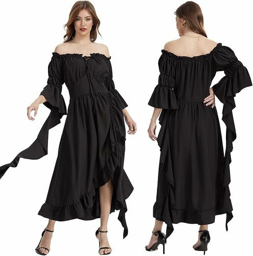 Women gothic black dress - women's,