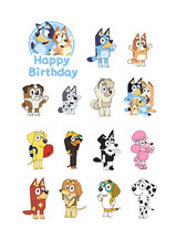 30 x Edible | Premium Wafer Card | Cupcake Toppers *PRE CUT* Bluey Birthday
