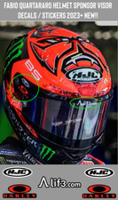 Visor Decals Stickers for Fabio Quartararo HJC Helmet 2023+ NEW!! (5 Stickers)