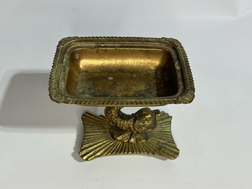 Vintage 1930s soap dish - dish, brass
