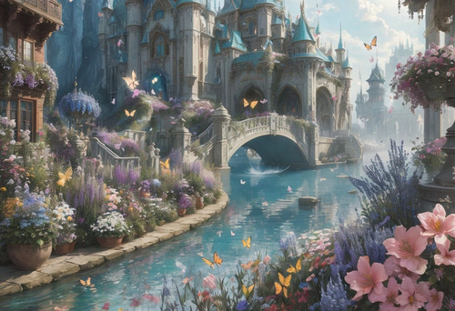 Magical fairy castle canvas - magical,