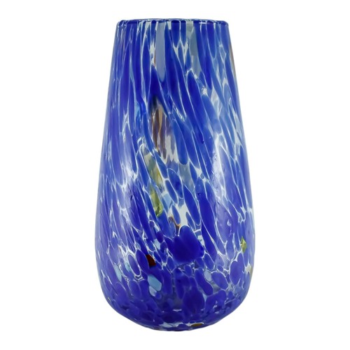 Large murano glass vase blue - vase,