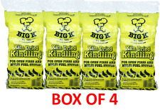 BOX OF 4 Big K Fires Stove Dry Kiln Dried Kindling Wood Fuel Fire KW02