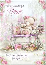 Doodlecards Nana Birthday Card Cute Teddy's Afternoon Tea