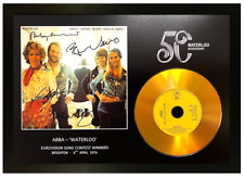 ABBA -WATERLOO 50TH ANNIVERSARY 'SIGNED' PIC GOLD DISC COLLECTABLE MEMORABILIA