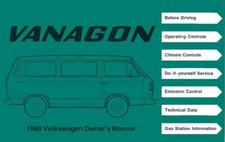 1980 Volkswagen Vanagon Owners Manual User Guide Reference Operator Book Fuses