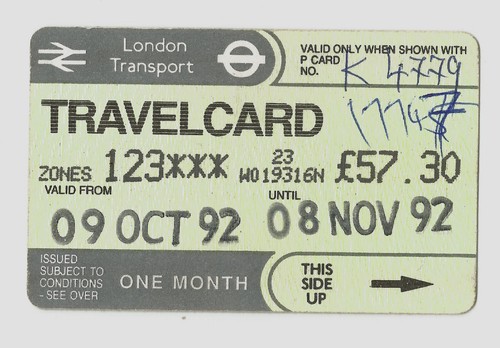 London transport travelcard - london,