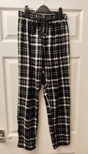 Primark Pyjama Bottoms. Size S  6/8 Black & White Check. 100% Cotton