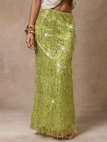 Womens sequin fringe mermaid - sequin,