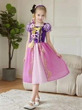 Rapunzel Violet Princess Costume Kids Fancy Party Dress with Wig Accessory 5-6y