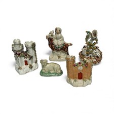 Antique Staffordshire Pottery Figurine Figure Of Whippet Grayhound Dog 5-1/2"