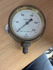 vintage brass pressure gauge