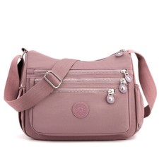 Ladies Shoulder Bag Cross Body Messenger Multi Pocket Nylon Holiday Handbag Tote