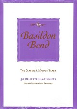 Basildon Bond A5 148 x 210 mm Writing Pad Set 50 Sheets Delicate Lilac Paper