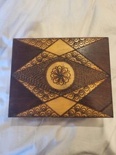 Set Of 5 Vintage Wooden Nesting Boxes With Hinged Lids