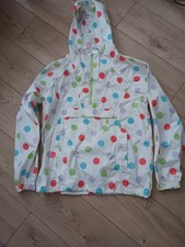 "Kag in a Bag" Womens white spotted Waterproof Rain tunic Size M 12/14 foldaway