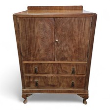 Antique Walnut Linen Cabinet /