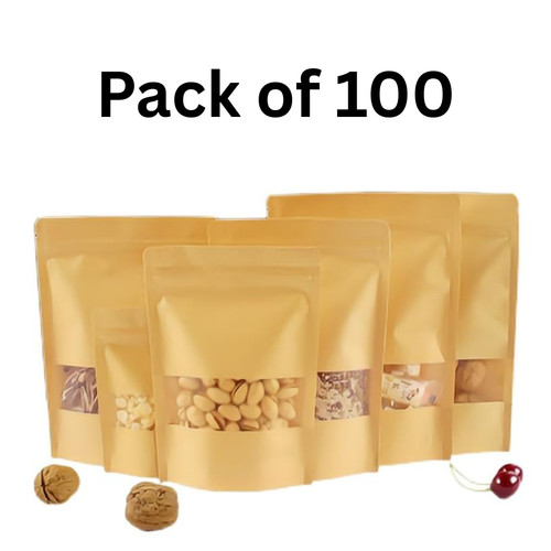 Brown kraft stand pouch - up,