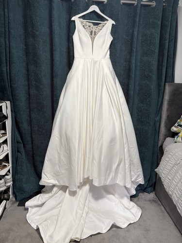 Ivory satin line wedding - ivory,