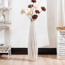 45cm Tall White Ceramic Flower Vase Modern Elegant Home Decor Table Ornament