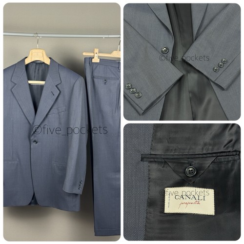 Canali single button navy wool - navy,