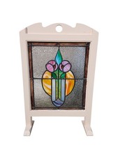 Early 20th Century Stained Glass Fire Screen - Art Nouveau/Macintosh Roses