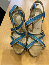 Vintage Louboutain sparkly Blue High Heals - never worn size 5