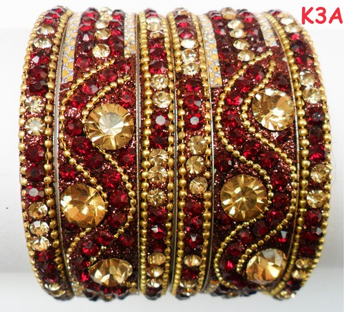 Crystal designer bangles set - crystal,
