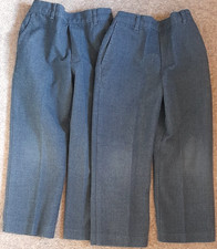 2 x Pairs Of Boys School Trousers Age 4-5 Years Dark Grey From George