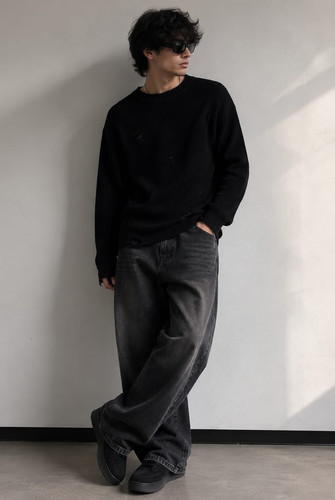 Topman men black distressed - topman, men's