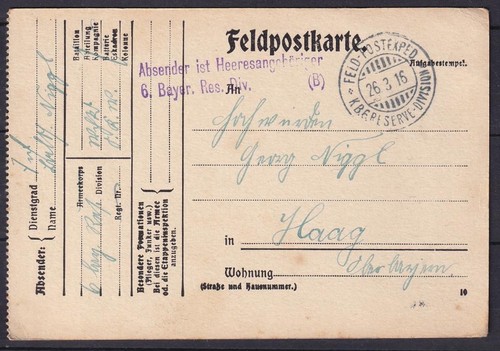 Germany 1916 field post - germany,