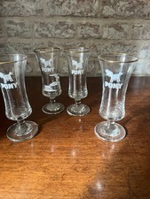 4 X Vintage Pony Glasses,gold