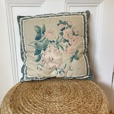 Flower Cushion Duck Egg Blue 16 X 16