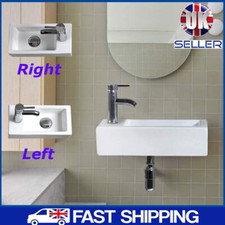 Basin Sink Modern Ceramic Small Cloakroom Basin Wall Hung Corner Left Right UK