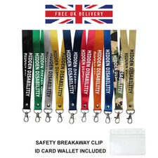 Hidden Disability printed Lanyard neck strap, ID HOLDER Disability Exemption 