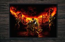 Gears of War Poster – Marcus Fenix in Action | Iconic Lancer Assault Rifle Scene