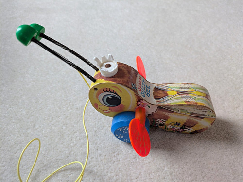 Vintage buzzy bee pull - buzzy,