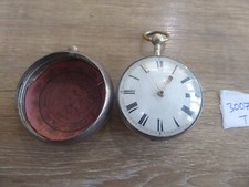 RYE  MAKER H .BOURN SILVER FUSEE VERGE PAIR CASED POCKET WATCH