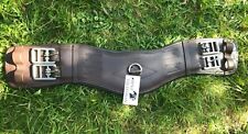 NON ELASTIC FULL PADDED ANATOMICAL DRESSAGE SHORT GIRTH IN BROWN BLACK LEATHER