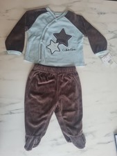 Baby 2 Piece Set 3/6 Months With Stars Brown/blue Colour Calvin Klein 