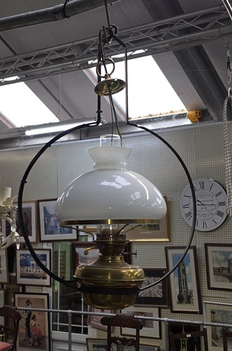 Antique hanging oil lamp - lamp, with