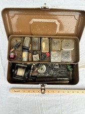 Vintage Brown Metal Tackle Box