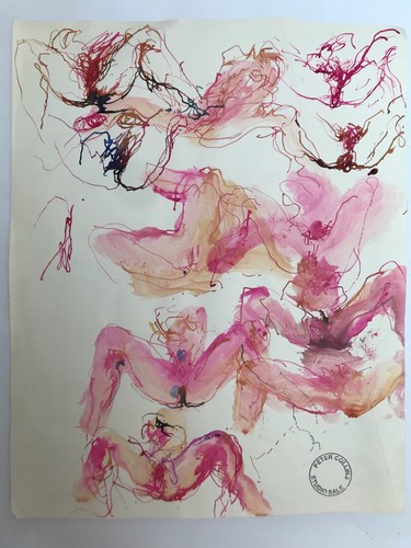 Reclining nude study ink - reclining,