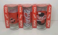 vintage coca cola glasses x3