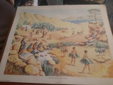  Macmillan Retro Vintage 1950s  School print Poster  People Of  Ancient Greece