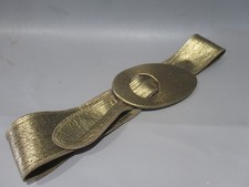 vintage gold real leather belt fits 30 inch waist waspie waist belt